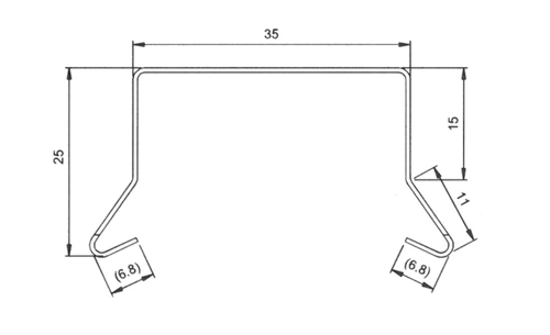 Sternkapsel 35 x 25 mm. med lige kant.
